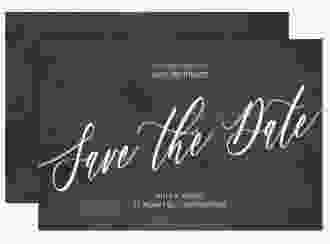 Save the Date-Karte Chalkboard A6 Karte quer schwarz mit Folienveredelung