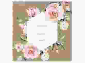 Gästebuch Creation Graceful 20 x 20 cm, Hardcover Kraftpapier mit Rosenblüten in Rosa und Weiß