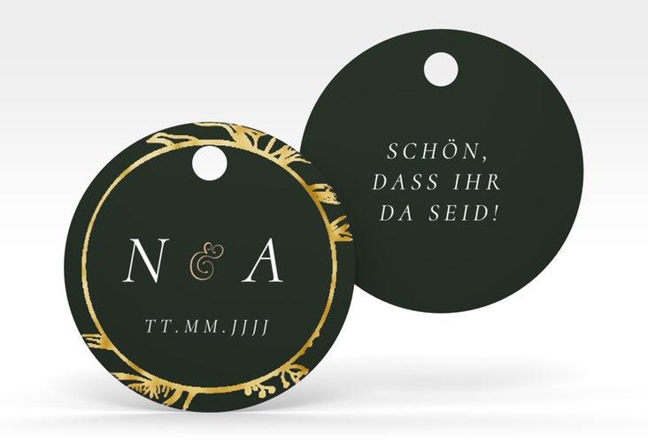 Geschenkanhänger Hochzeit Herbs Geschenkanhänger, rund gold