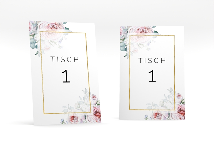 Tischnummer Hochzeit Embrace Tischaufsteller gold