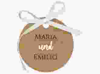 Geschenkanhänger Hochzeit Noble Geschenkanhänger, rund kraftpapier mit elegantem Schriftzug