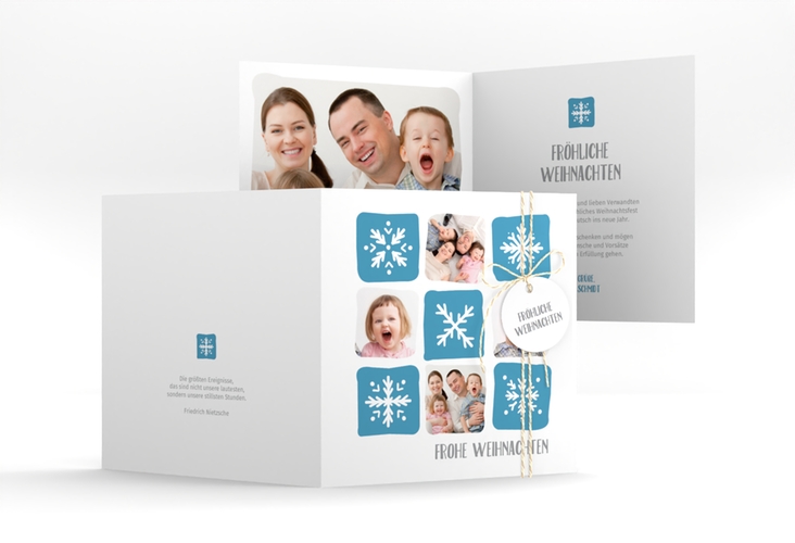 Weihnachtskarte Snowflakes quadr. Klappkarte