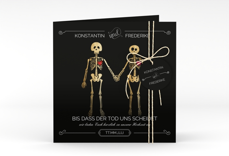 Hochzeitseinladung Bones quadr. Klappkarte