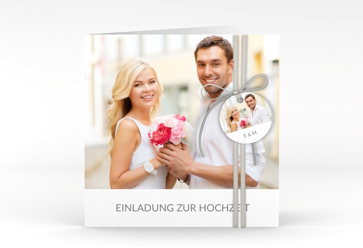 Hochzeitseinladung Vista quadr. Klappkarte weiss