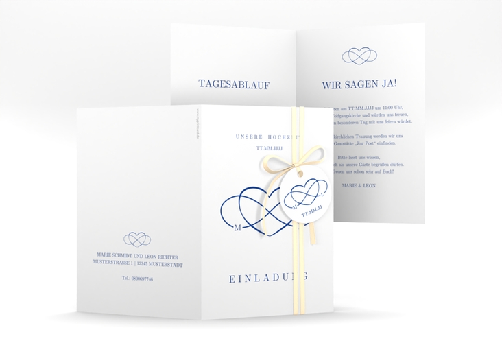 Einladungskarte Hochzeit Infinity A6 Klappkarte hoch