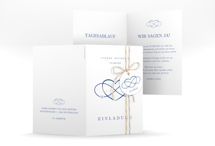 Einladungskarte Hochzeit Infinity A6 Klappkarte hoch