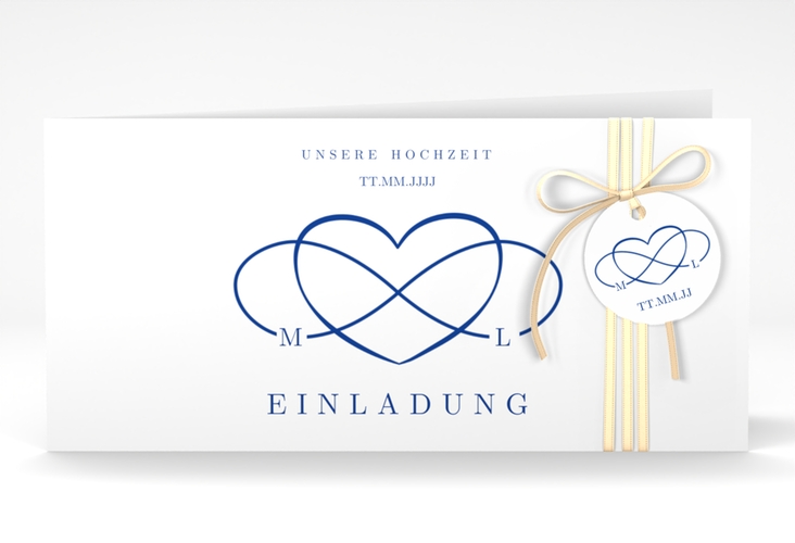 Hochzeitseinladung Infinity lange Klappkarte quer