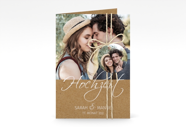 Einladungskarte Hochzeit Big Picture A6 Klappkarte hoch hochglanz mit Foto des Brautpaars