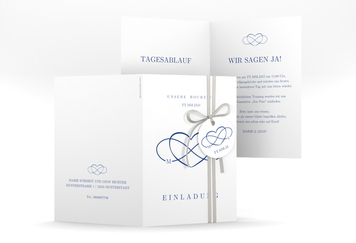 Einladungskarte Hochzeit Infinity A6 Klappkarte hoch