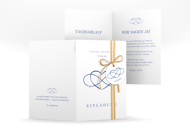 Einladungskarte Hochzeit Infinity A6 Klappkarte hoch