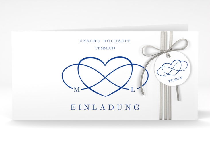 Hochzeitseinladung Infinity lange Klappkarte quer