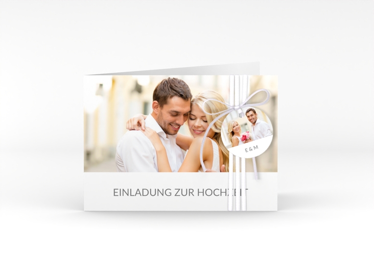 Hochzeitseinladung Vista A6 Klappkarte quer hochglanz