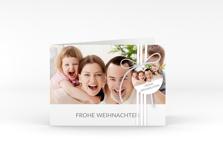 Weihnachtskarte Cozy A6 Klappkarte quer zum Personalisieren mit Foto