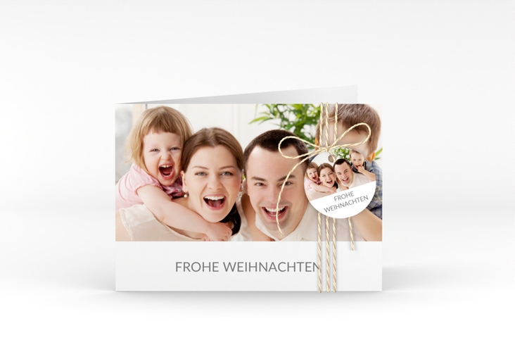 Weihnachtskarte Cozy A6 Klappkarte quer zum Personalisieren mit Foto