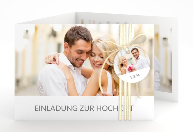 Hochzeitseinladung Vista A6 Doppel-Klappkarte hochglanz