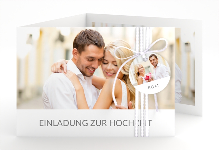 Hochzeitseinladung Vista A6 Doppel-Klappkarte hochglanz