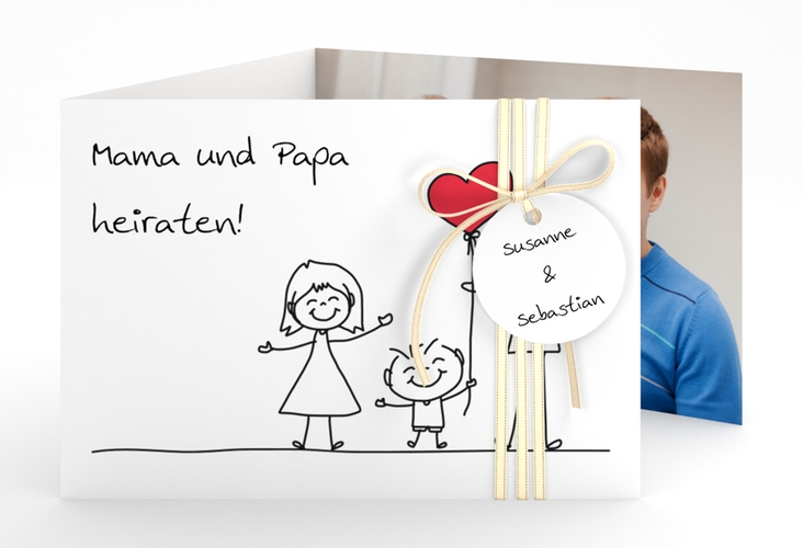 Hochzeitseinladung Family A6 Doppel-Klappkarte