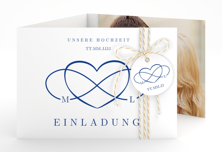 Hochzeitseinladung Infinity A6 Doppel-Klappkarte hochglanz