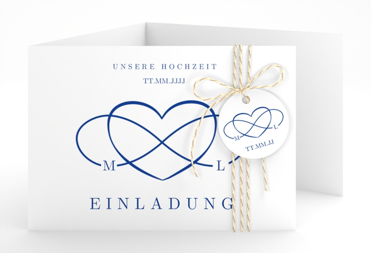 Hochzeitseinladung Infinity A6 Doppel-Klappkarte