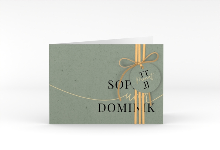 Hochzeitseinladung Easy A6 Klappkarte quer im modernen minimalistischen Design