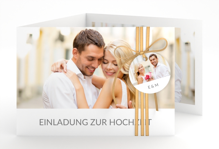 Hochzeitseinladung Vista A6 Doppel-Klappkarte hochglanz