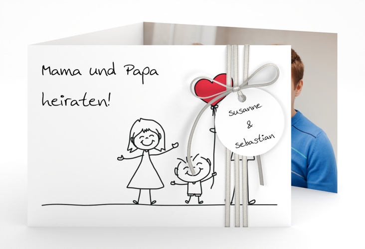 Hochzeitseinladung Family A6 Doppel-Klappkarte