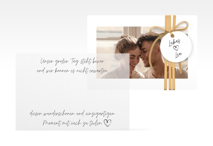 Save the Date Deckblatt Transparent Liebesbrief A6 Deckblatt transparent