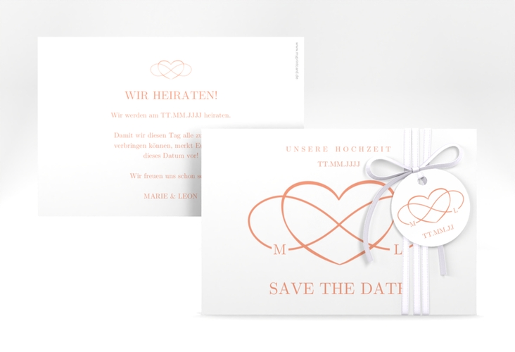 Save the Date-Karte Infinity A6 Karte quer apricot