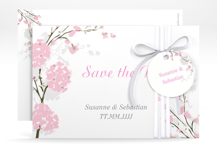 Save the Date-Karte Hochzeit Salerno A6 Karte quer rosa