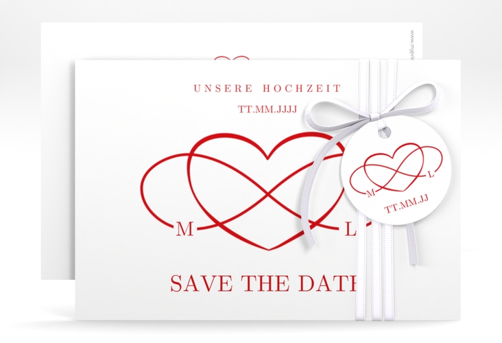 Save the Date-Karte Infinity A6 Karte quer rot