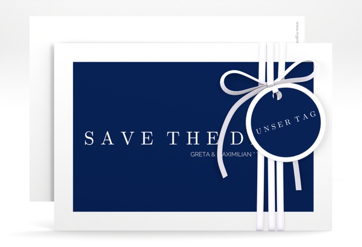 Save the Date-Karte Simply A6 Karte quer blau