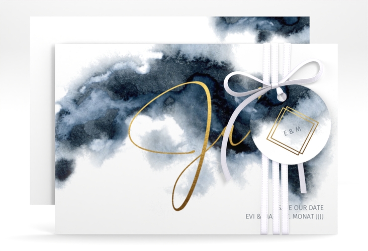 Save the Date-Karte Aquarellic A6 Karte quer