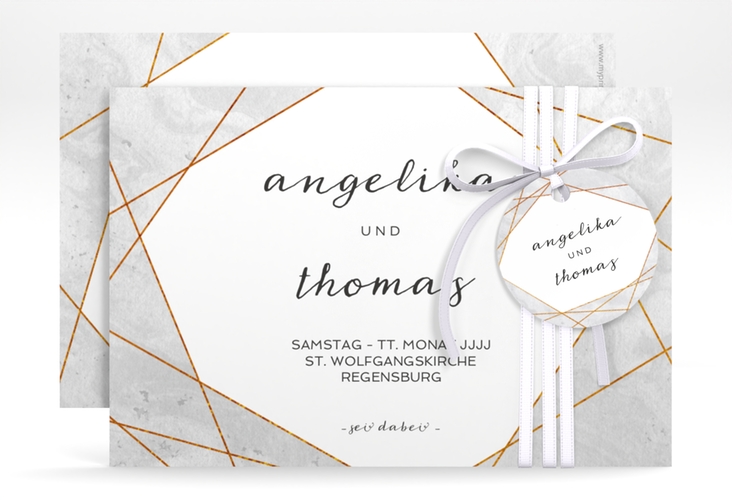 Save the Date-Karte Asymmetry A6 Karte quer grau hochglanz