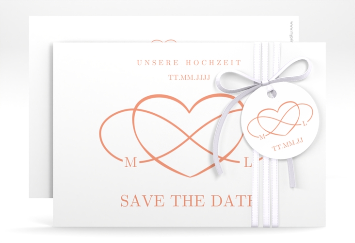 Save the Date-Karte Infinity A6 Karte quer apricot