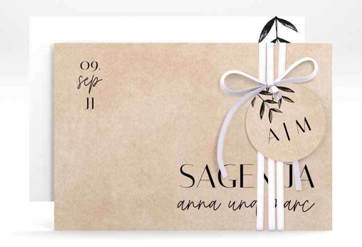 Save the Date-Karte Liebesschwur A6 Karte quer apricot