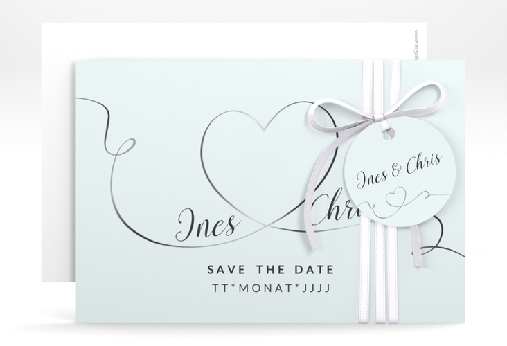 Save the Date-Karte Hochzeit Dolce A6 Karte quer tuerkis