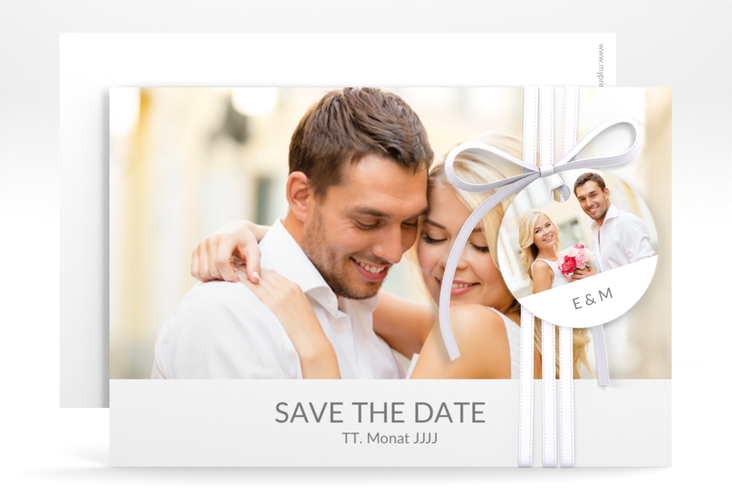 Save the Date-Karte Hochzeit Vista A6 Karte quer weiss hochglanz