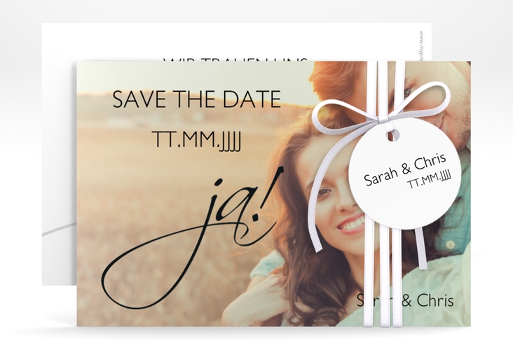 Save the Date-Karte Hochzeit Clarity A6 Karte quer schwarz