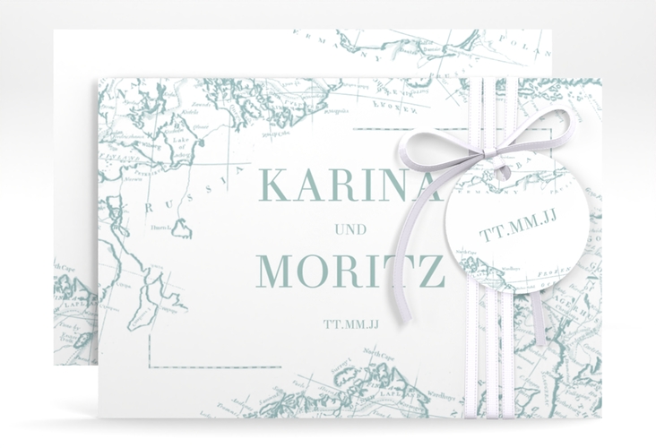 Save the Date-Karte Voyage A6 Karte quer mint