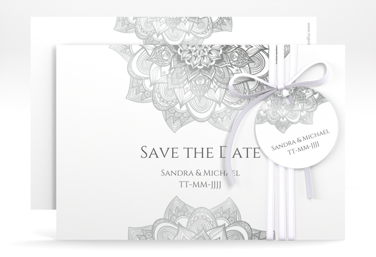 Save the Date-Karte Hochzeit Delight A6 Karte quer grau