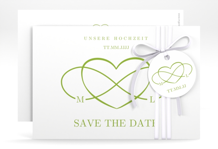 Save the Date-Karte Infinity A6 Karte quer gruen