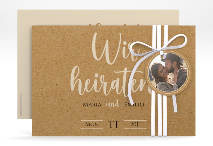 Save the Date-Karte Noble A6 Karte quer mit elegantem Schriftzug