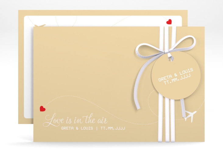 Save the Date-Karte Weddingpass A6 Karte quer beige