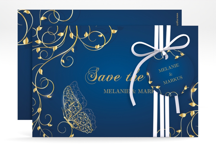 Save the Date-Karte Eternity A6 Karte quer blau