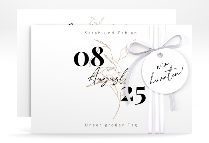 Save the Date-Karte Seed A6 Karte quer weiss hochglanz