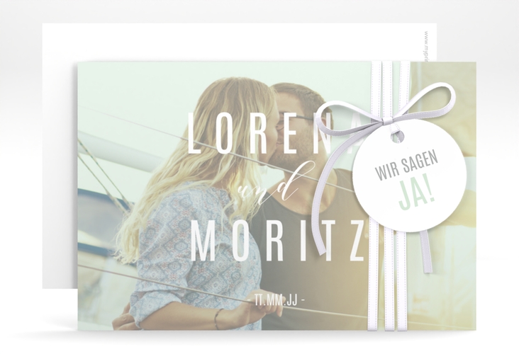 Save the Date-Karte Memory A6 Karte quer mint hochglanz