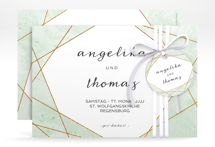 Save the Date-Karte Asymmetry A6 Karte quer gruen