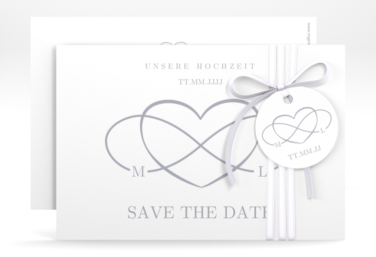 Save the Date-Karte Infinity A6 Karte quer grau