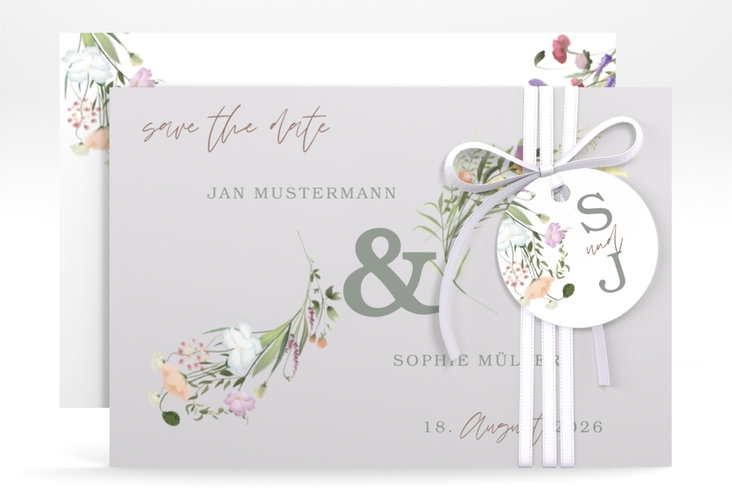 Save the Date-Karte Wildblumen Bouquet A6 Karte quer hochglanz