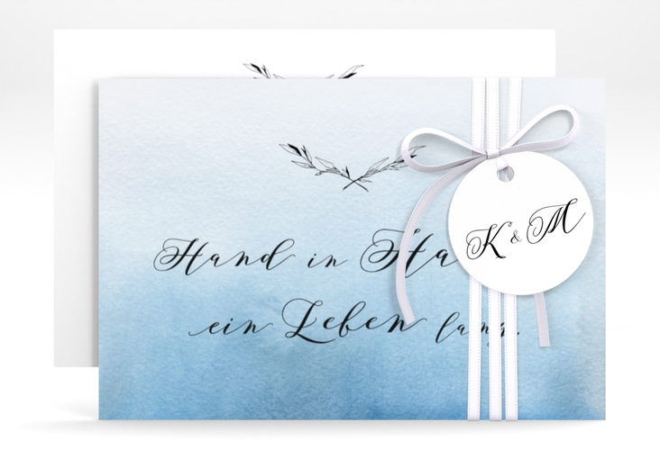 Save the Date-Karte Divine A6 Karte quer blau hochglanz